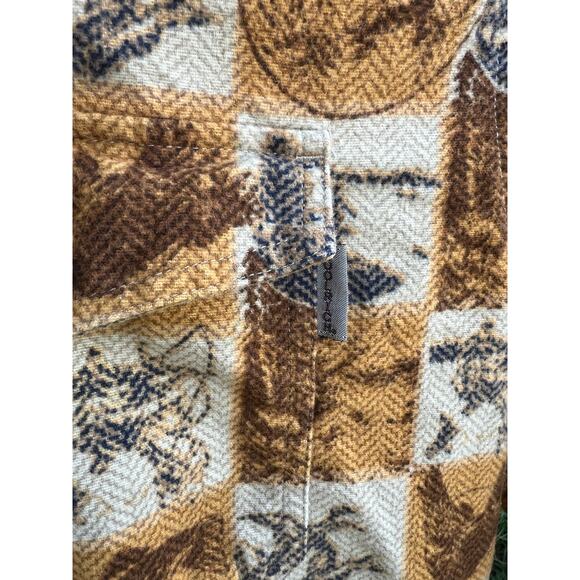 Vintage Woolrich men's chamois brown and mustard animal print button up size XL - Picture 3 of 7